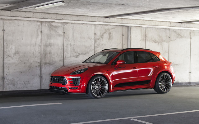 Red car parking garage concrete free wallpaper - medium preview image