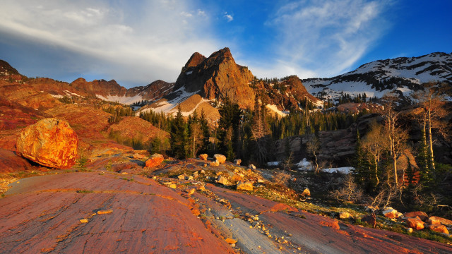 Mountain road trees clouds autumn free wallpaper - medium preview image