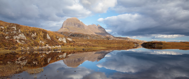 Mountain lake reflections cloudy sky free wallpaper - medium preview image