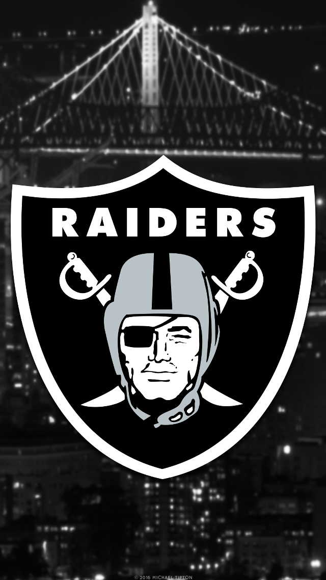 Oakland football logo baybridge night free wallpaper - medium preview image