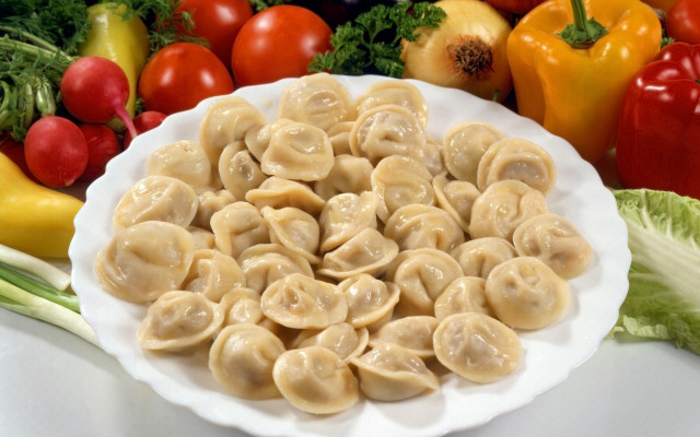 Dumplings vegetables peppers tomatoes food free wallpaper - medium preview image