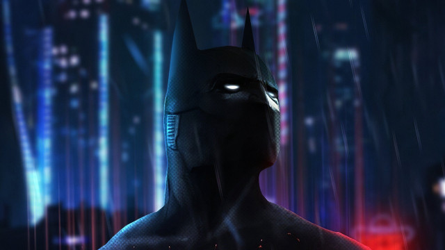 Batman city neon red light free wallpaper - medium preview image