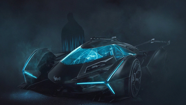 Futuristic blue light car night free wallpaper - medium preview image