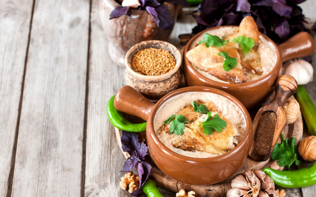 Food table pots vegetables beans free wallpaper - medium preview image