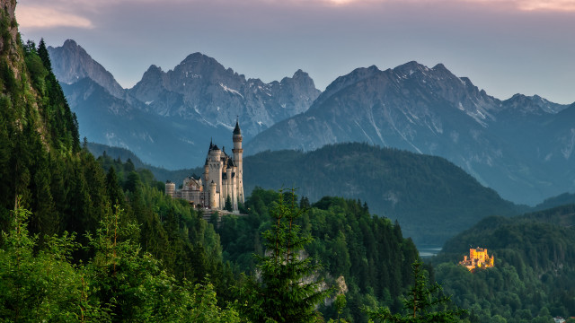 Castle mountains cloudy sky nature free wallpaper for desktop - medium preview image