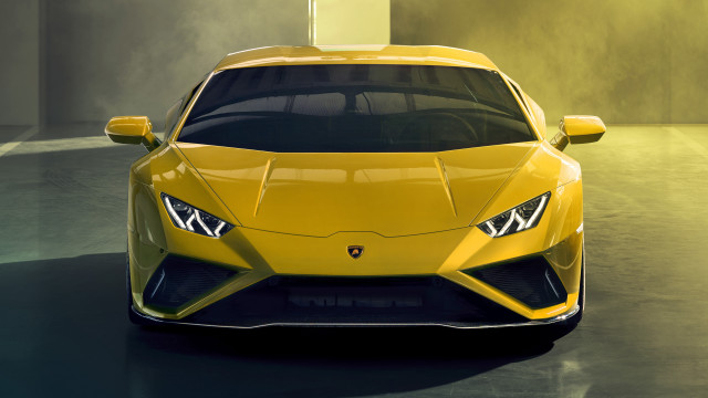 Yellow sports car foggy garage #2 free wallpaper - medium preview image