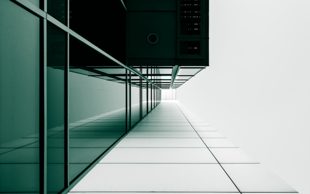 Long hallway clock tiled floor free wallpaper - medium preview image