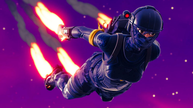 Space suit man flying rocket free wallpaper - medium preview image