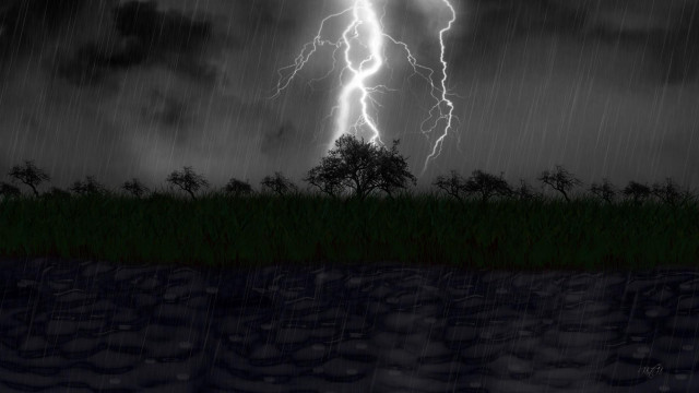 Lightning storm lake night sky free wallpaper - medium preview image