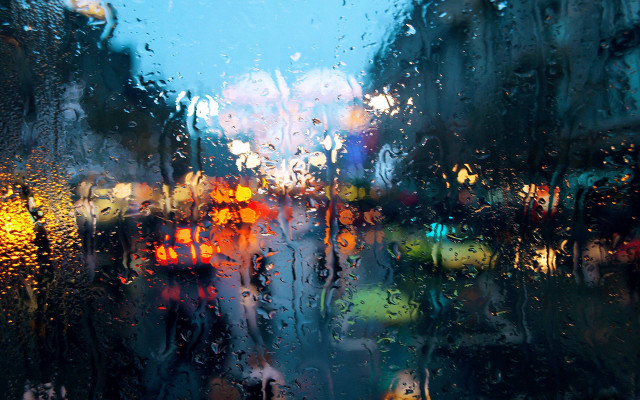 City street rain window traffic #3 free wallpaper - medium preview image