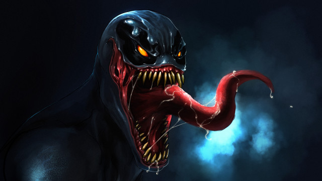 Creepy alien red tongue glowing free wallpaper - medium preview image