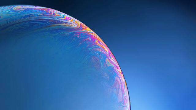 Blue pink iphone swirly holographic free wallpaper - medium preview image