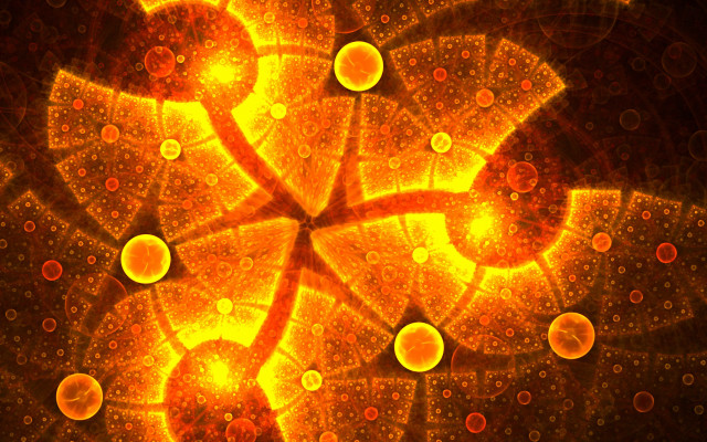 Yellow orange abstract bubbles fractals free wallpaper - medium preview image