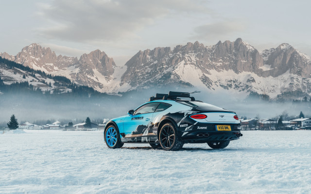 Snowy mountain car ski lodge free wallpaper for desktop - medium preview image
