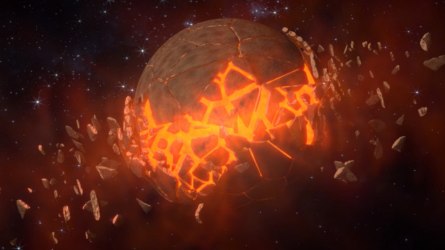 Fire rocks space stars cluster free wallpaper - medium preview image