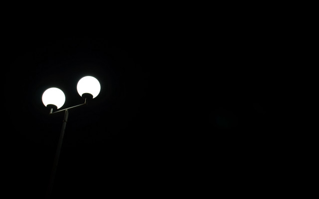 Streetlight moon girls minimalism monochrome free wallpaper - medium preview image