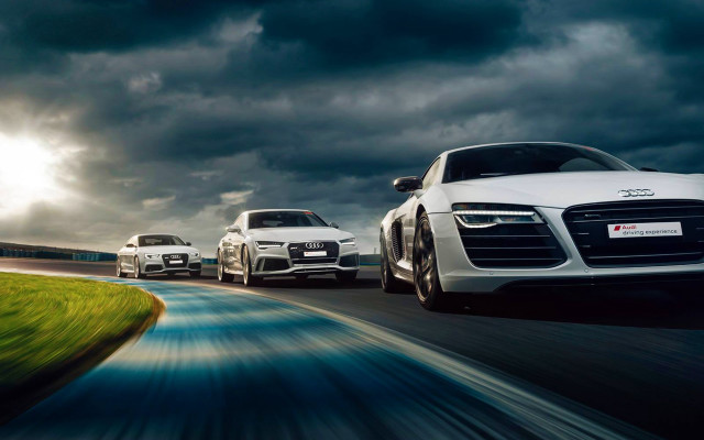 Cars road cloudy sky sunshine free wallpaper - medium preview image