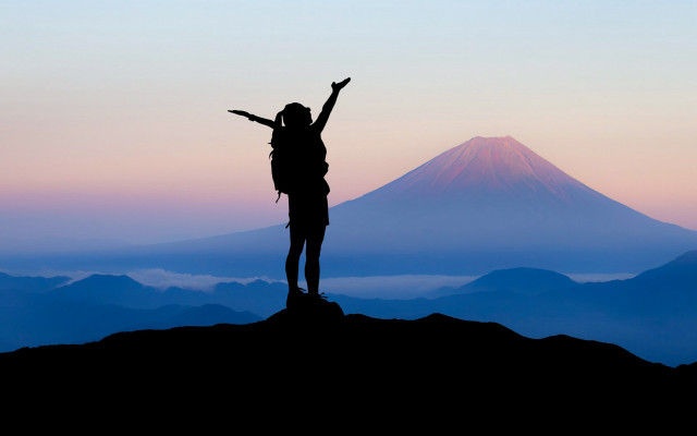 Mountain horizon outdoors sunset water free wallpaper - medium preview image