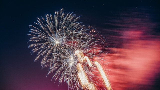 Fireworks night sky starry milkyway free wallpaper - medium preview image