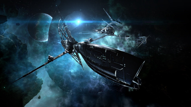 Space station galaxy star aurora free wallpaper - medium preview image