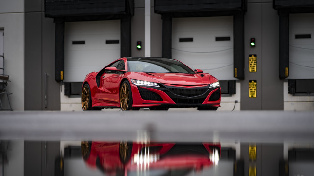 Red sports car garage reflection #2 free wallpaper - medium preview image