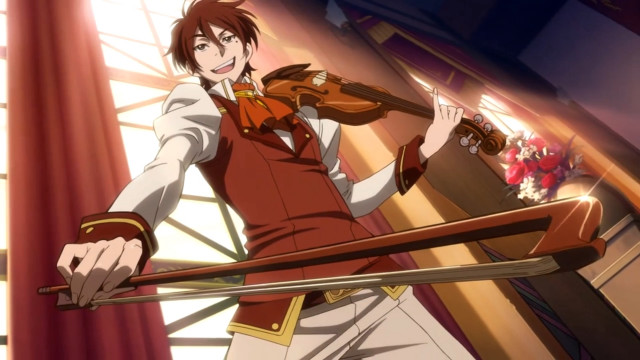 Woman holding violins in front free wallpaper - medium preview image
