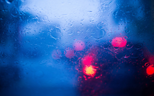 Blurry street light traffic rain free wallpaper - medium preview image