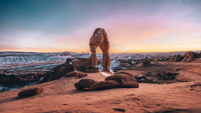 Giant animal beach mountain sunset free wallpaper - medium preview image