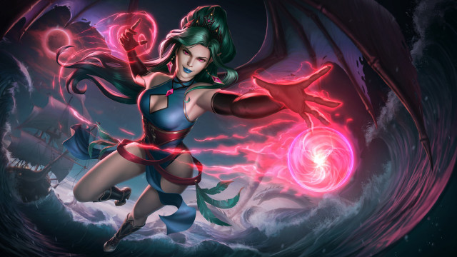 Woman glowing orb demon wings free wallpaper - medium preview image