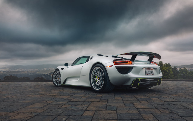 White sports car cloudy sky #2 free wallpaper - medium preview image