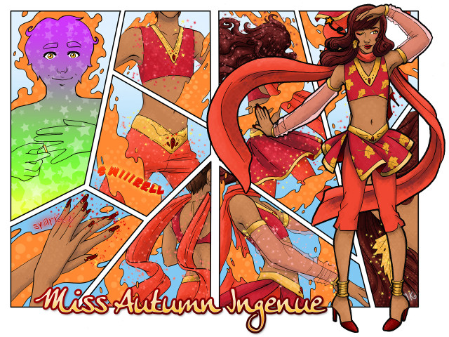 Woman red costume dancing man free wallpaper - medium preview image