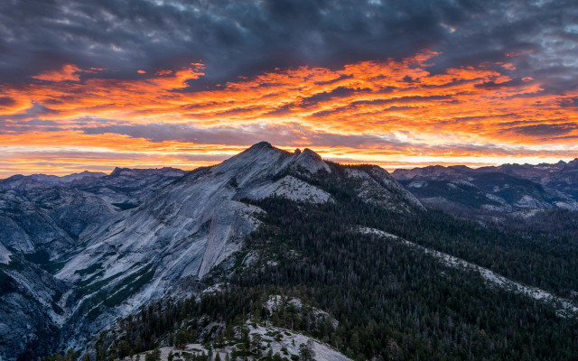 Mountain range sunset clouds trees #5 free wallpaper for desktop - medium preview image