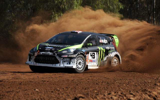 Dirt rally car dust tiltshift free wallpaper - medium preview image