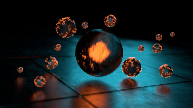 Shiny balls tiled floor blue free wallpaper - medium preview image