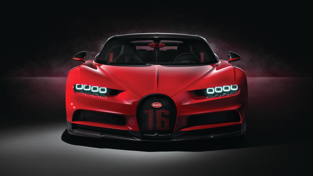 Red bugatti foggy dark room free wallpaper - medium preview image
