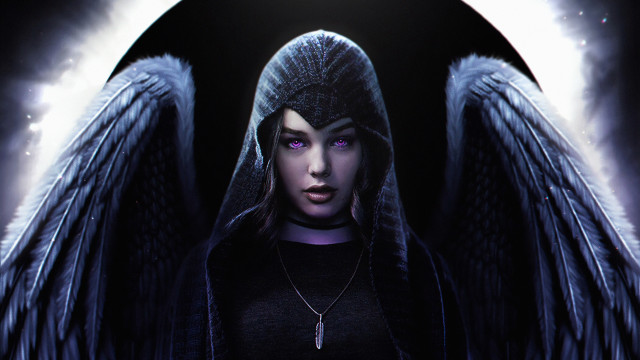 Angel woman hood wings necklace free wallpaper - medium preview image