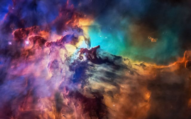 Colorful star forming nebula fire free wallpaper - medium preview image