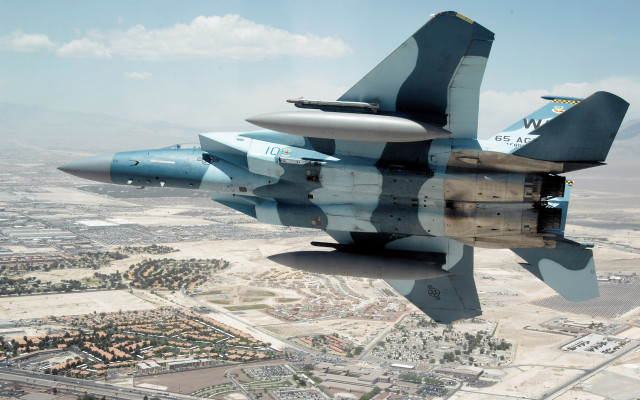 Fighter jet city sky clouds #2 free wallpaper - medium preview image