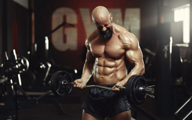 Bearded male gym muscular baroil free wallpaper - medium preview image