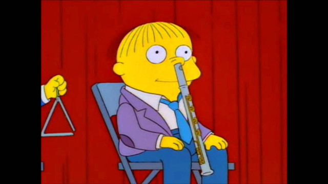 Cartoon character flute chair red free wallpaper - medium preview image