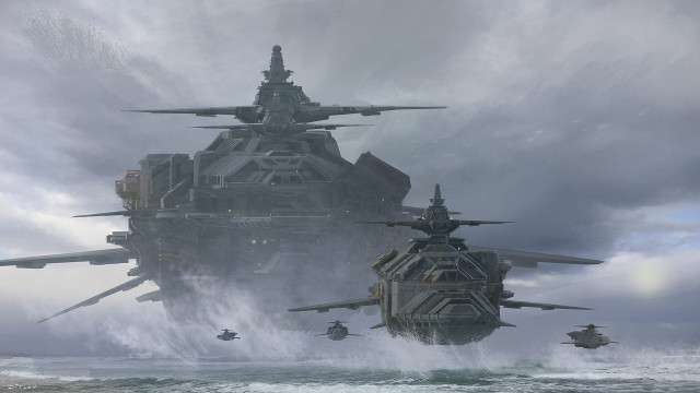 Large ship ocean matte painting free wallpaper - medium preview image