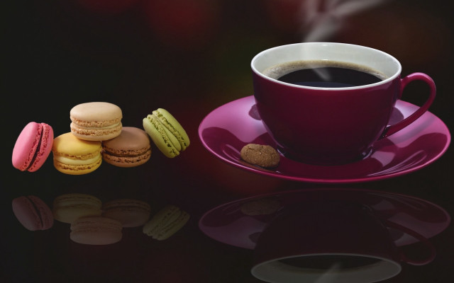 Coffee cookies plate spoon rest free wallpaper - medium preview image