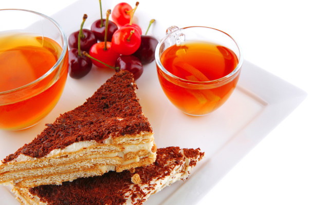 Cake plate tea cherries pastel free wallpaper - medium preview image