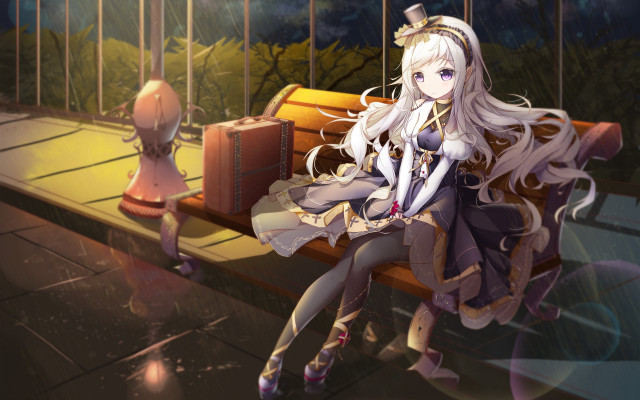 Alice prin rococo steampunk sitting free wallpaper - medium preview image