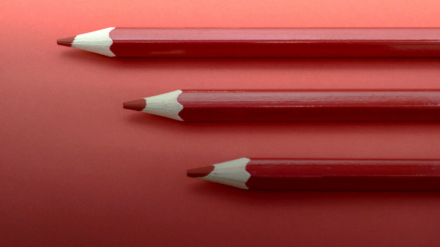 Three pencils red background minimalism free wallpaper - medium preview image