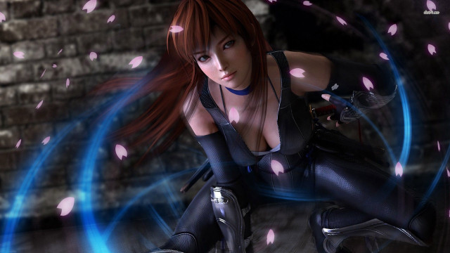 Futuristic woman sword lightning brick free wallpaper - medium preview image