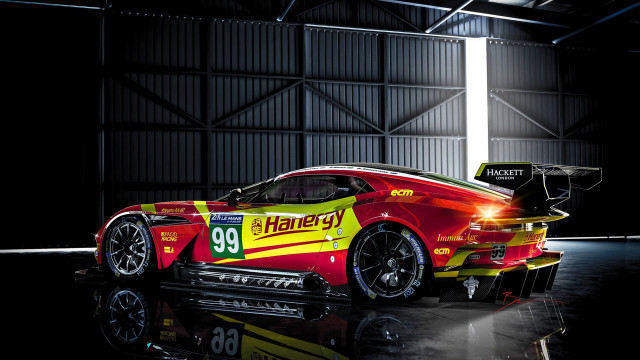 Red sports car yellow stripes free wallpaper - medium preview image