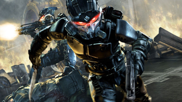 Man suit gun fireballs darkroom free wallpaper - medium preview image