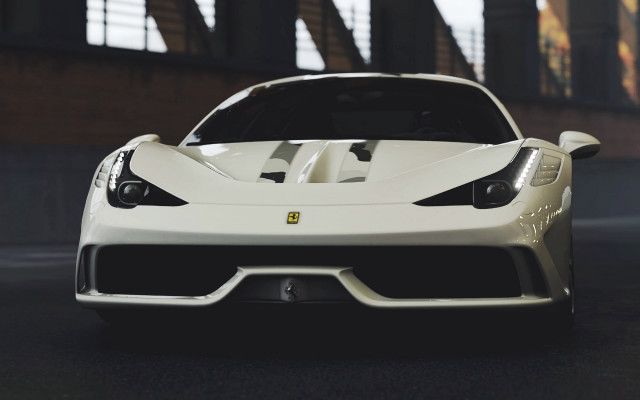 White sports car parking lot #5 free wallpaper - medium preview image