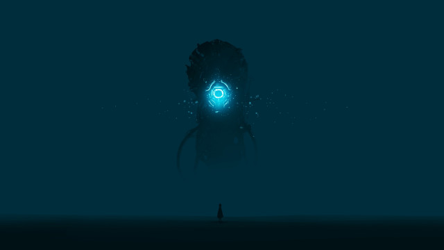 Glowing man lovecraftian constellation moon free wallpaper - medium preview image